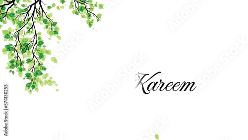 Animated ramadan Kareem floral leaves fall white background, ramadan kareem animation