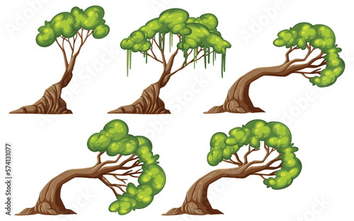 Set of different fairytale trees