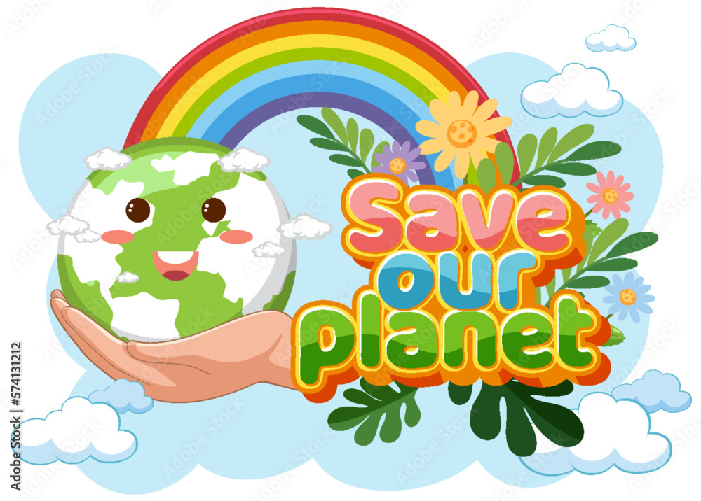 Naklejka premium Save the earth campaign banner