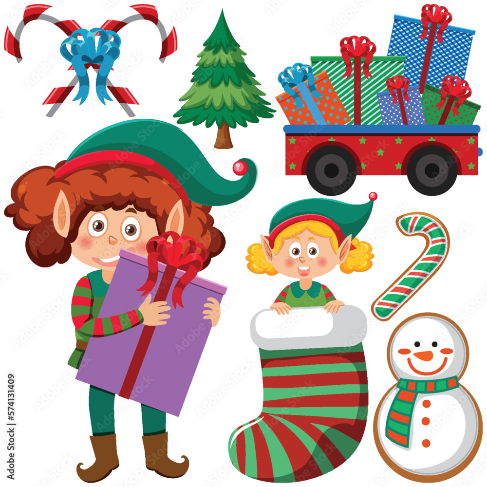 Naklejka premium Set of Christmas element