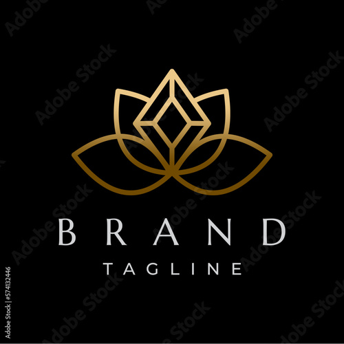 Lotus Diamond Logo combines the elegance of a lotus flower with the brilliance of a diamond