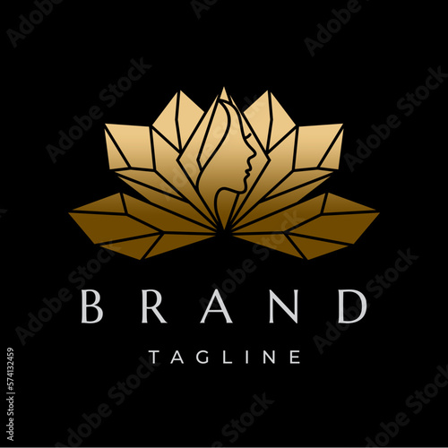 Lotus Diamond Crystal Beauty Logo Design