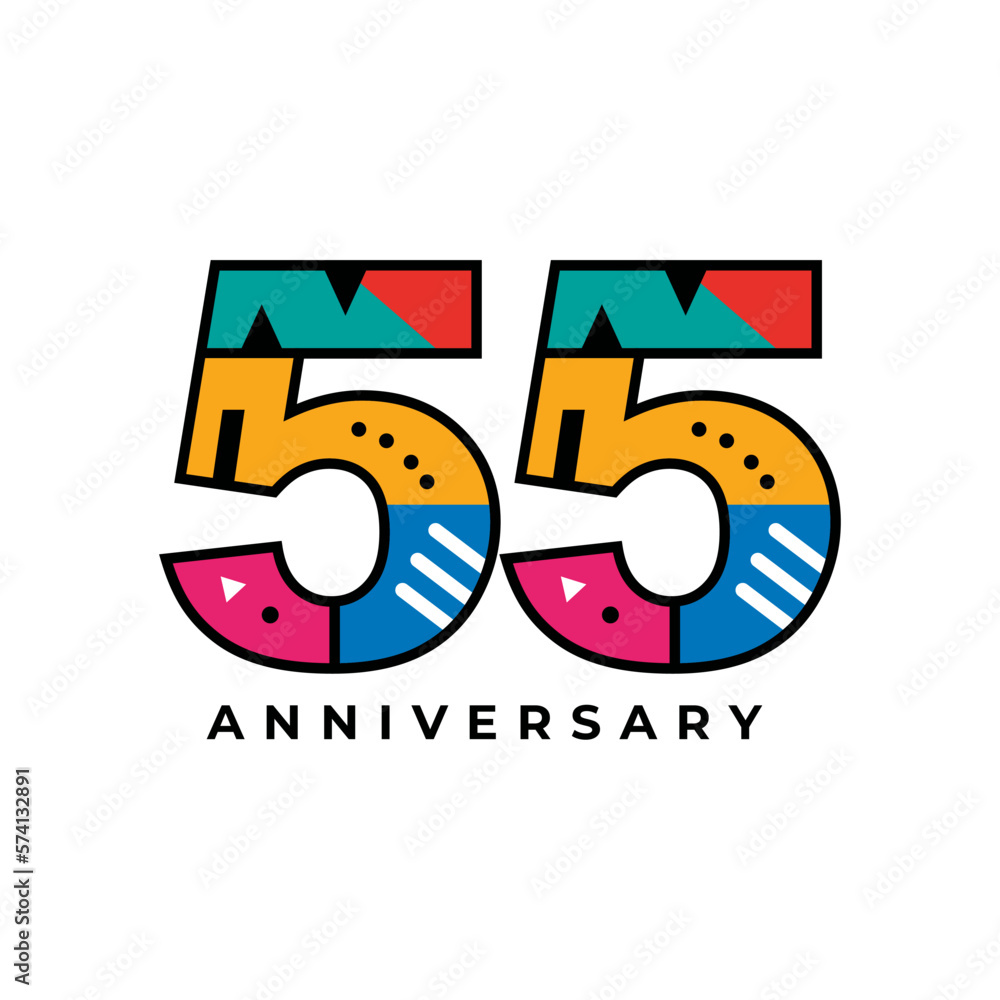 55th year celebrating anniversary logo design