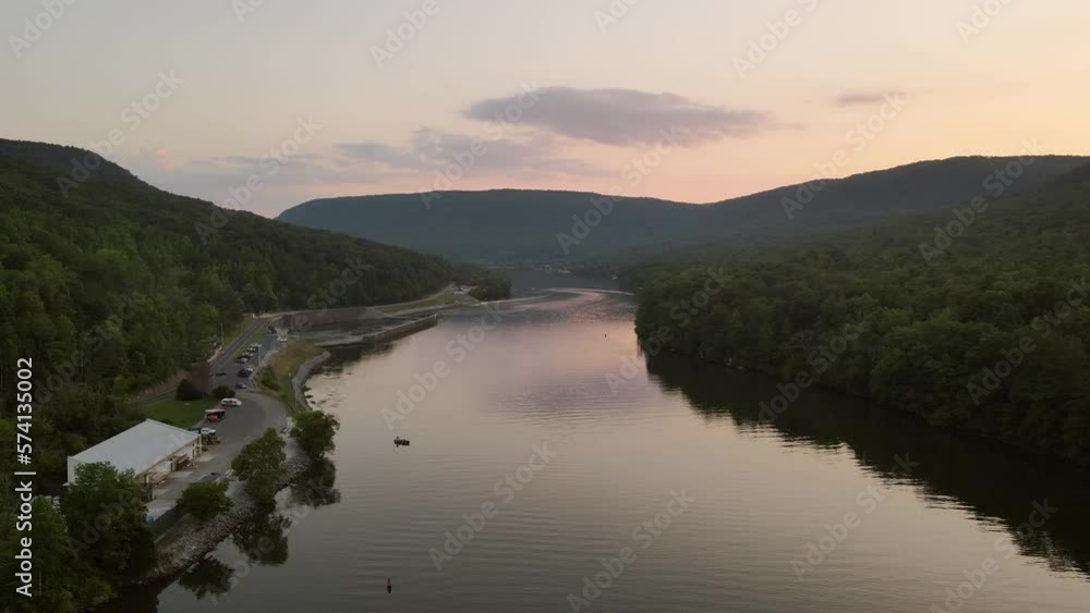 Beautiful aerial over the Tennessee river near Chattanooga Tennessee and the Raccoon Mountain Reservoir Beautiful aerial over the Tennessee river near Chattanooga Tennessee and the Raccoon Mountain Reservoir