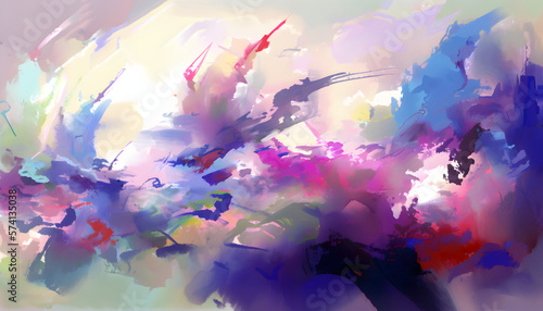 Oil Paint texture background, multicolor Brush Stroke splashes Rainbow splash wave canvas art