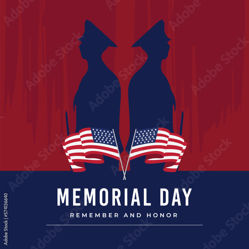 United States Memorial Day Banner design template