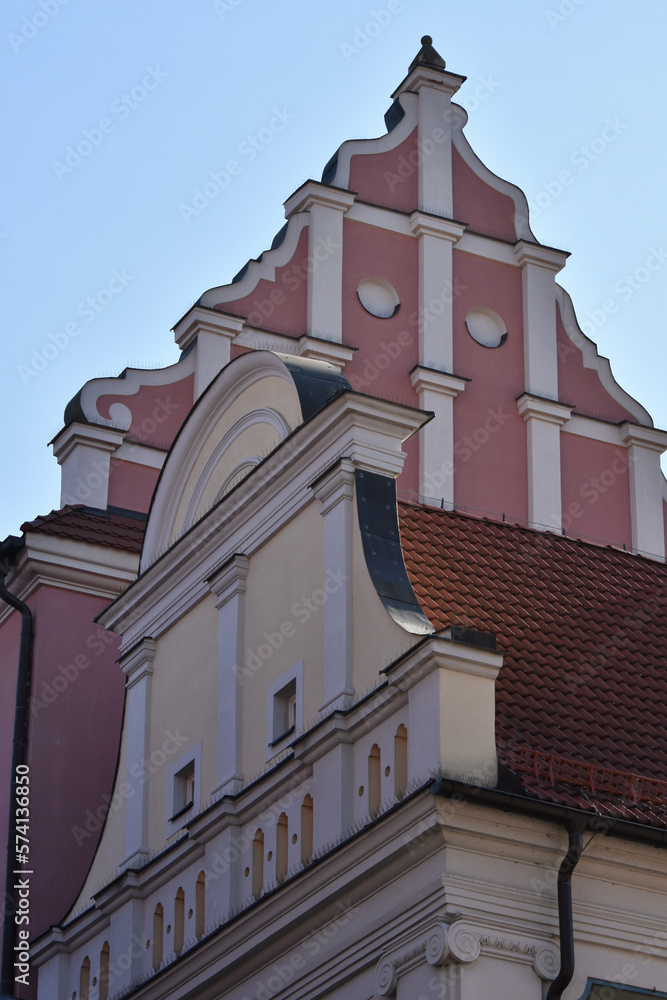 Low angle view of historical buildings in Poznan