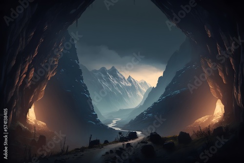 dark valley created using AI Generative Technology