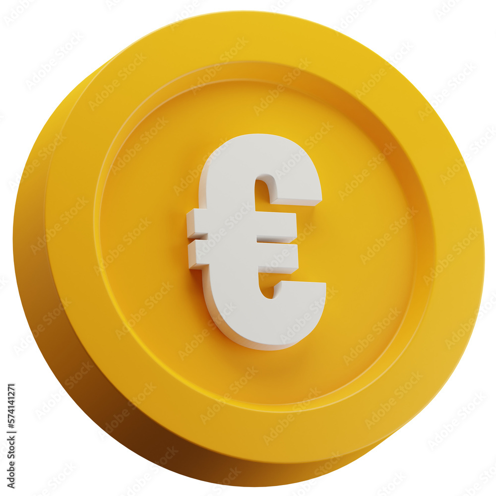 Euro Gold Coin 3d Illustration. European Currency Symbol and Money Sign. Euro Gold Coin 3d Illustration. European Currency Symbol and Money Sign.