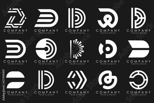 abstract letter D logo icon set. design for business of luxury, elegant, simple.