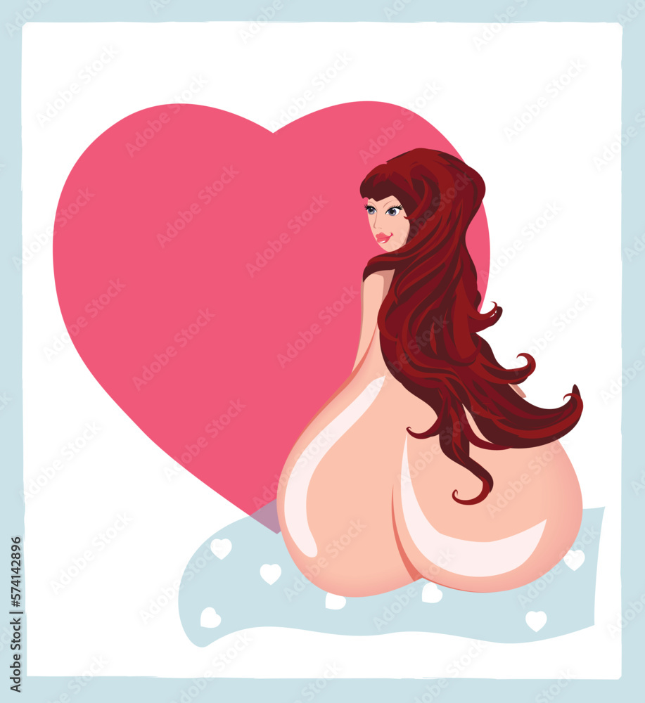 The girl and heart The girl and heart