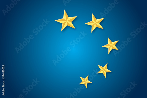 Five star rating review on dark blue background. Concept of best ranking service quality satisfaction or 5 score customer feedback rate symbol and success evaluation user experience. minimal style.