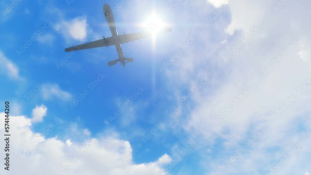 Military Drone Flying 3D Video Animation Military Drone Flying 3D Video Animation