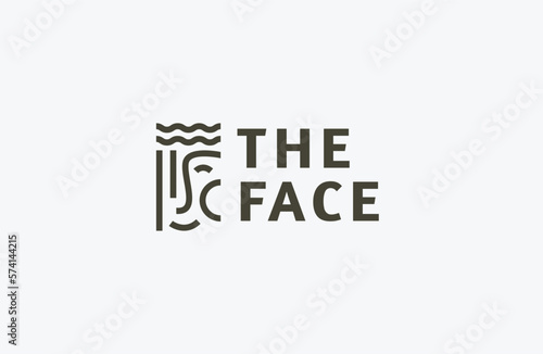 Face logo icon design template flat vector