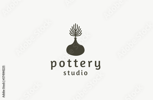 ceramic pottery logo icon design template flat vector