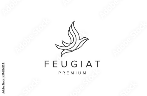 bird flying logo icon design template flat vector