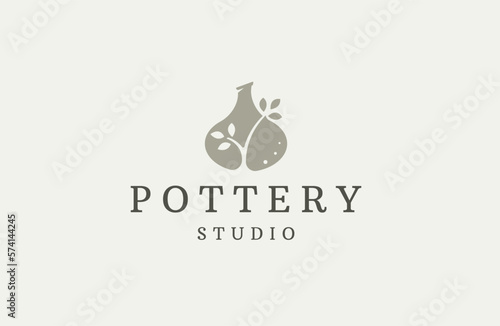 ceramic pottery logo icon design template flat vector
