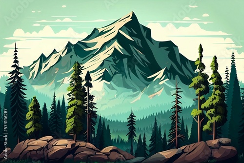 landscape snow mountain made with generative ai 