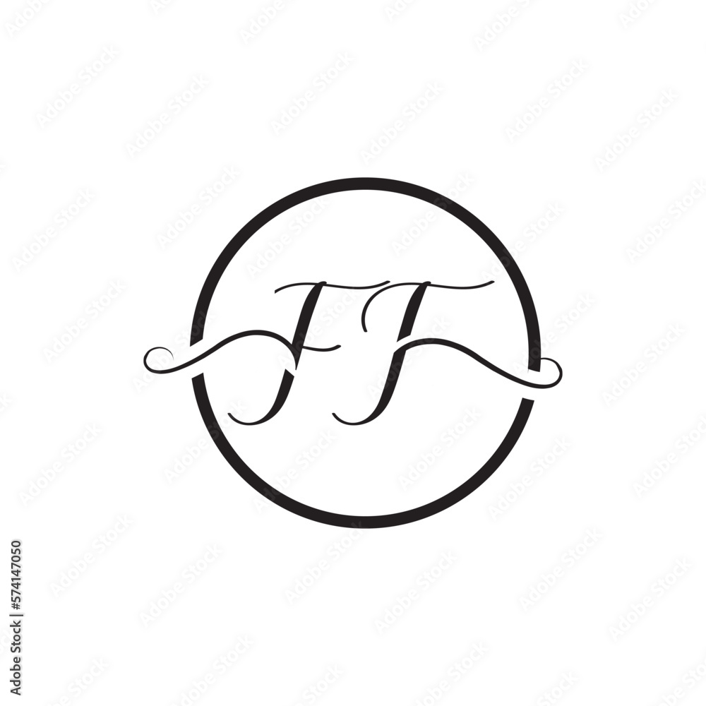 Initial Handwritten FF F F Letters Logo with a minimalist design. Initial Handwritten FF F F Letters Logo with a minimalist design.