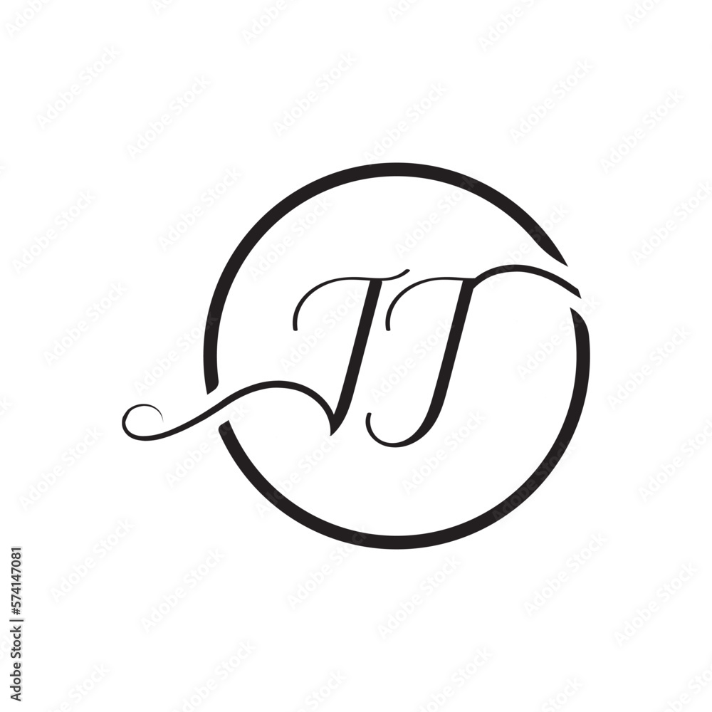 Initial Handwritten JJ J J Letters Logo with a minimalist design. Initial Handwritten JJ J J Letters Logo with a minimalist design.