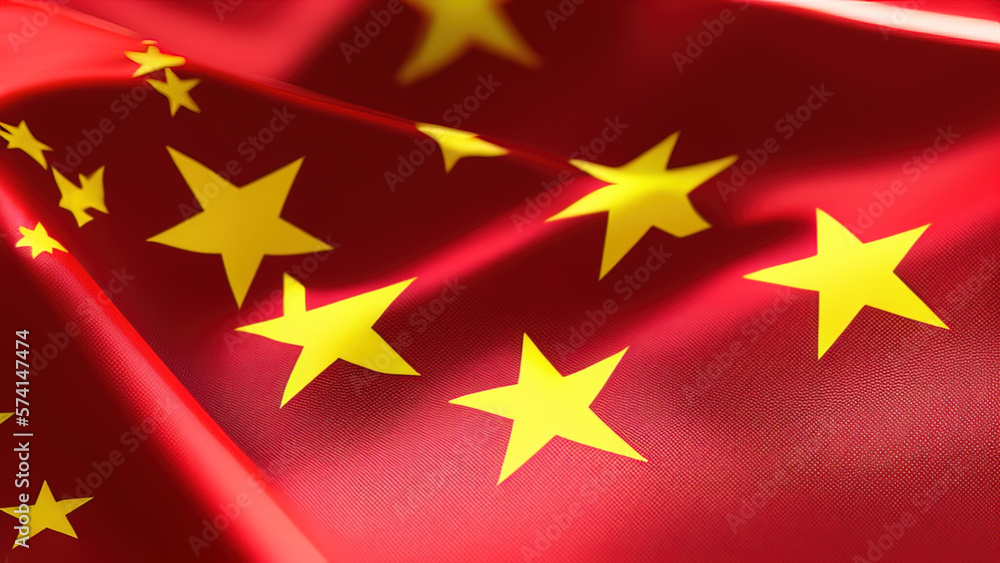 China Flag, Sleek and Contemporary Design of Innovation, Generative AI China Flag, Sleek and Contemporary Design of Innovation, Generative AI