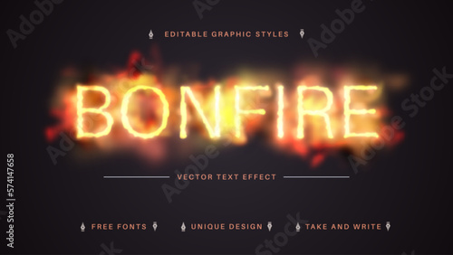 Bonfire - Editable Text Effect, Font Style