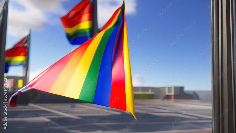 Pride Flag, Vintage and Classic Design of LGBTQ+ Heritage, Generative AI