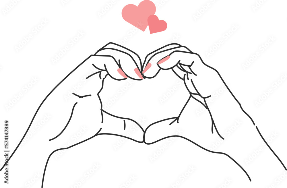 Obraz premium 手でハートを作る2 手でポーズ