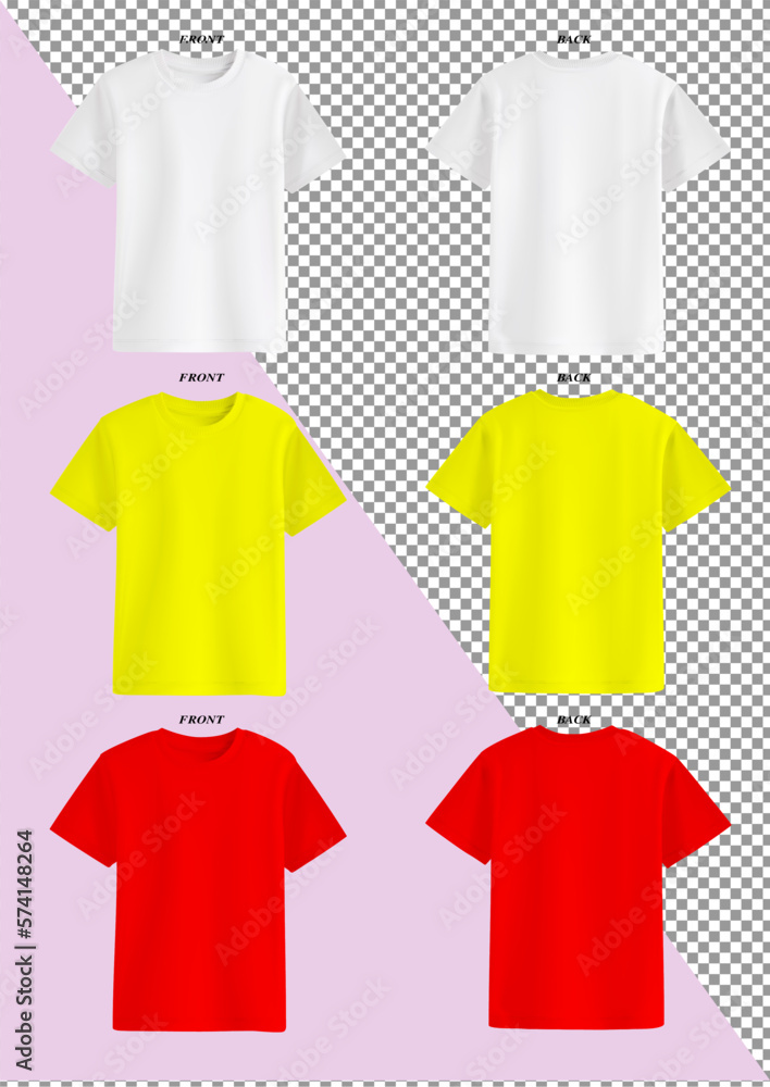 Vector T-Shirt Design with White, Yellow, and Red Colors on Transparent Background Vector T-Shirt Design with White, Yellow, and Red Colors on Transparent Background