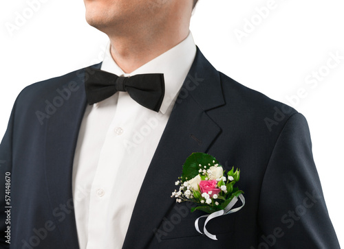 Close-up of Groom's Boutonniere