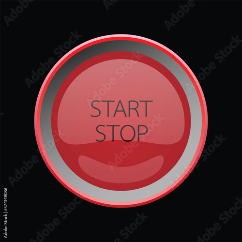 Power Switch icons vector buttons. START STOP button.  