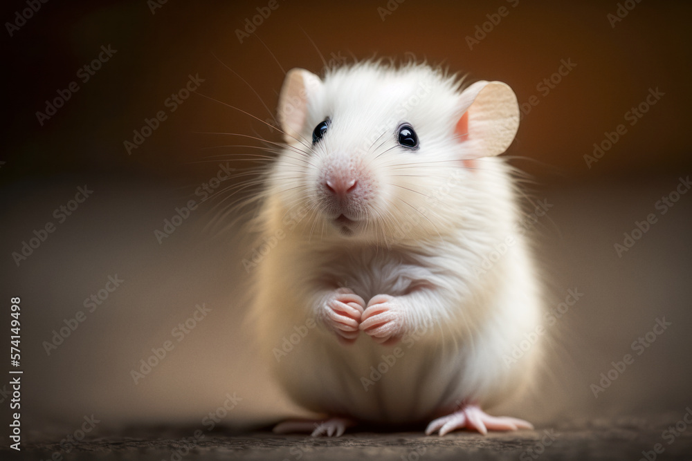 Adorable Little White Chibi Mouse. Generative AI. Adorable Little White Chibi Mouse. Generative AI.