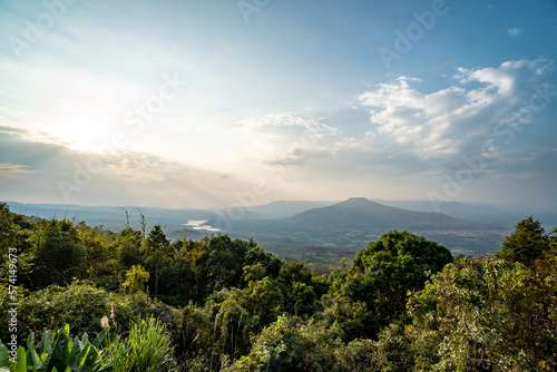 Sunset view from Phu Pa Po in the province of Loei in Thailand