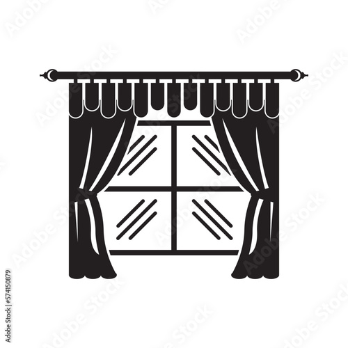 Curtains simple icon,illustration design template.