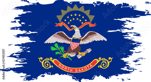 North Dakota flag grunge brush color image vector