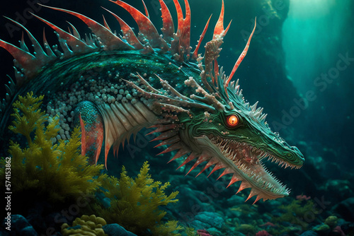 AI-Generated Types of Sea Dragon Fish Monsters © jambulart