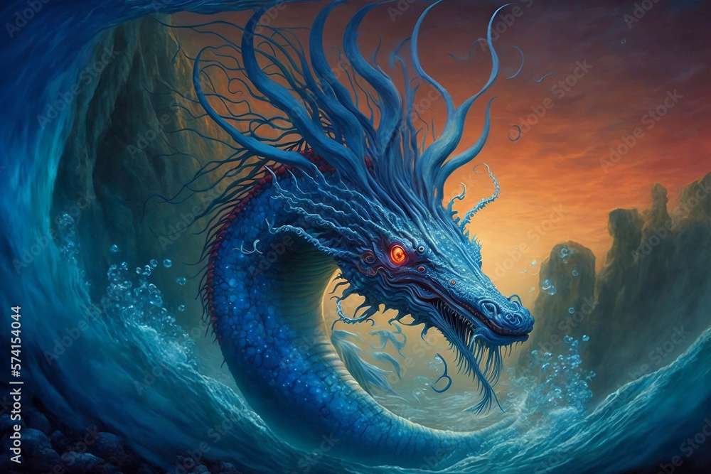Sea Dragon Fish Monster Variations Produced by Generative AI Sea Dragon Fish Monster Variations Produced by Generative AI