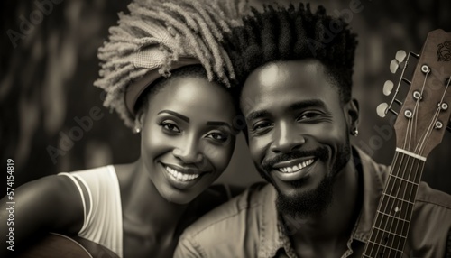 Empowering Confidence and Relationship in the Workplace: Celebrating National Couple's Day with Diversity Inclusivity in the Industry with African American Musician Couple (generative AI