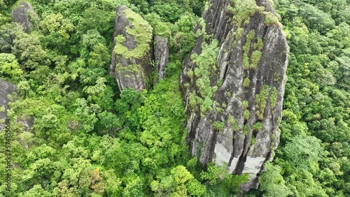 Aerial view of Nglanggeran ancient volcano, Indonesia. photo