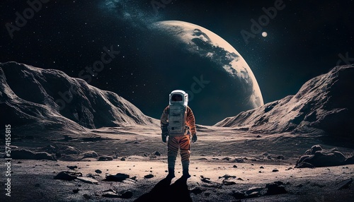astronaut walking on the mars