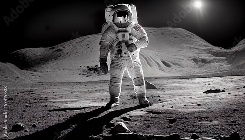 astronaut walking on the moon