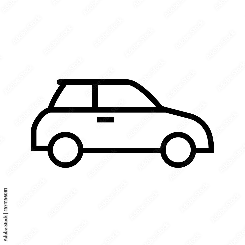 Car, taxi, vehicle icon. Isolated linear symbol. Transportation pictograms. 