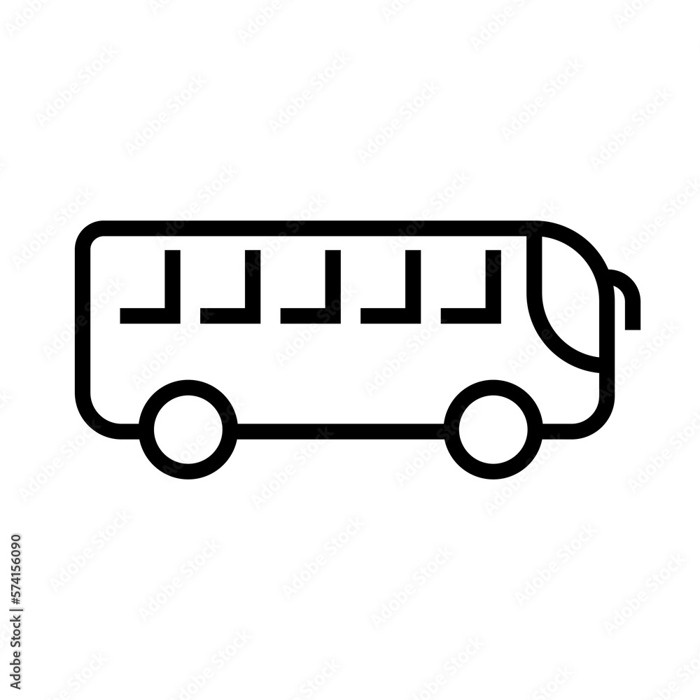 Bus icon. Isolated linear symbol. Transportation pictograms. 