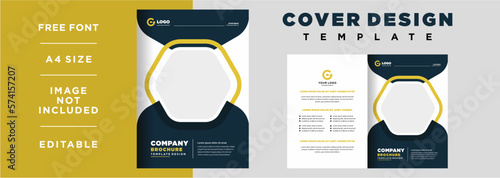 company profile cover design template or brochure cover template design