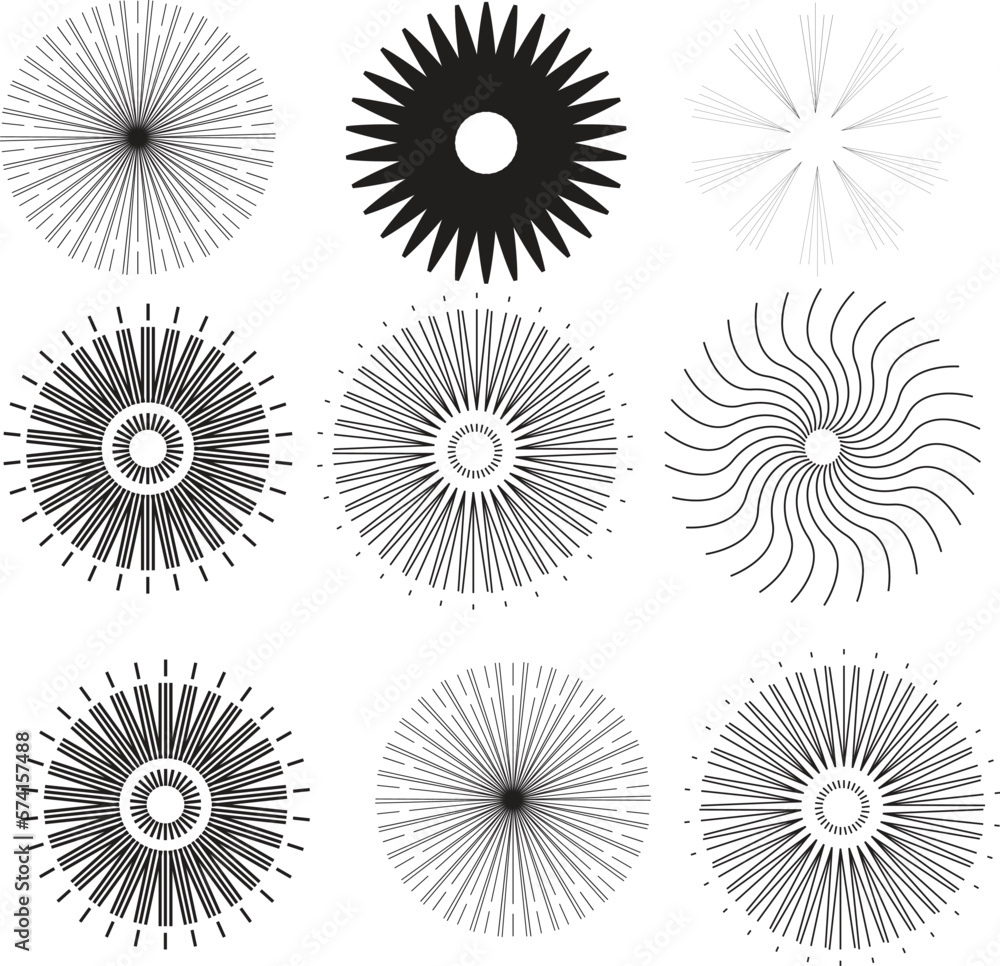set of different styles sun icons vector format. 