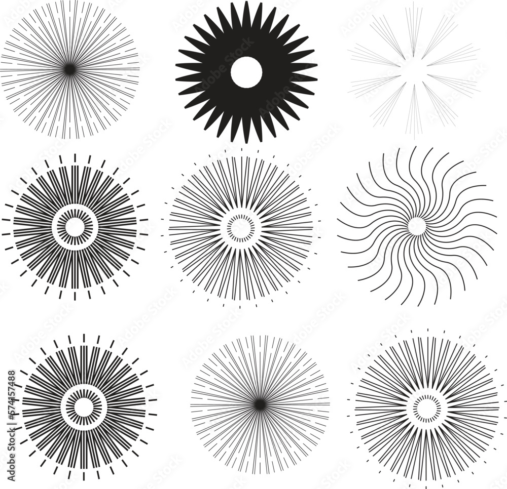 set of different styles sun icons vector format. set of different styles sun icons vector format.