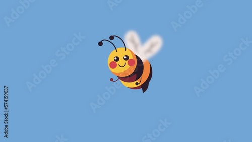 cute bee flying insect animation