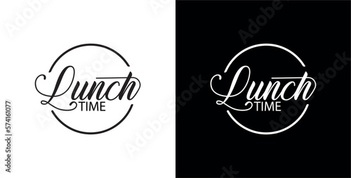 lunch time with creatif font design.	