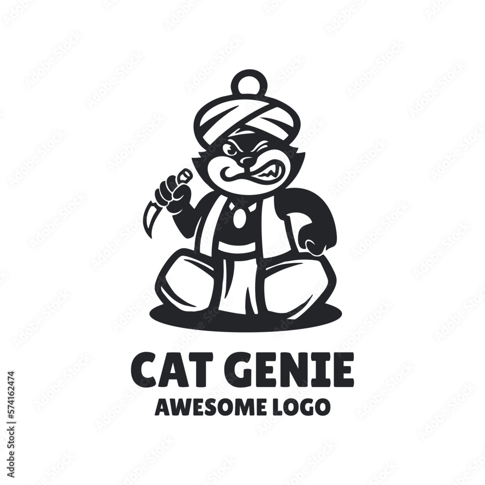 Illustration vector graphic of Cat Genie, good for logo design