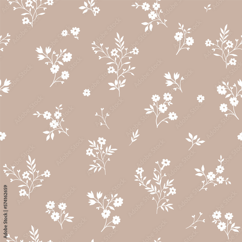 A pattern of silhouettes of white flowers on a light beige background. Cute floral aesthetic composition for wallpaper, print, poster, postcard, phone cases, banner, fabric, textiles. A pattern of silhouettes of white flowers on a light beige background. Cute floral aesthetic composition for wallpaper, print, poster, postcard, phone cases, banner, fabric, textiles.